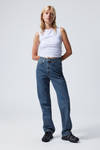 Nobel Blue - Medium Blue - Rowe Super High Waisted Regular Straight Leg Jeans - 0