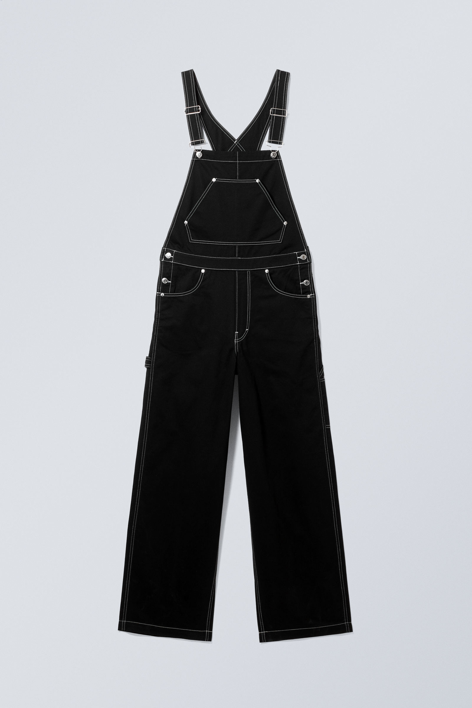 Black Contrast - Astro Loose Canvas Dungarees - 0