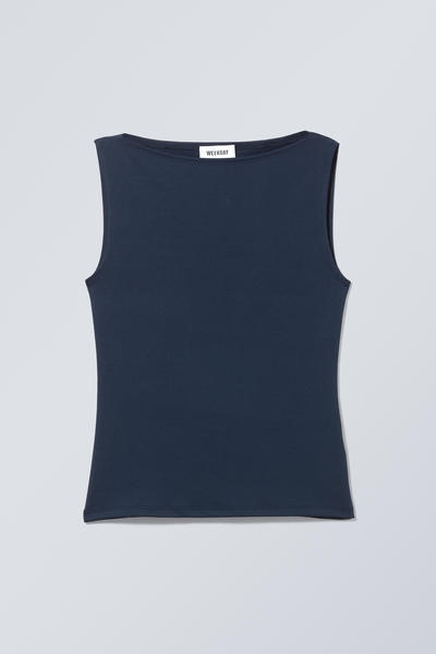 annie boatneck sleeveless top - Midnight Blue | Weekday DK