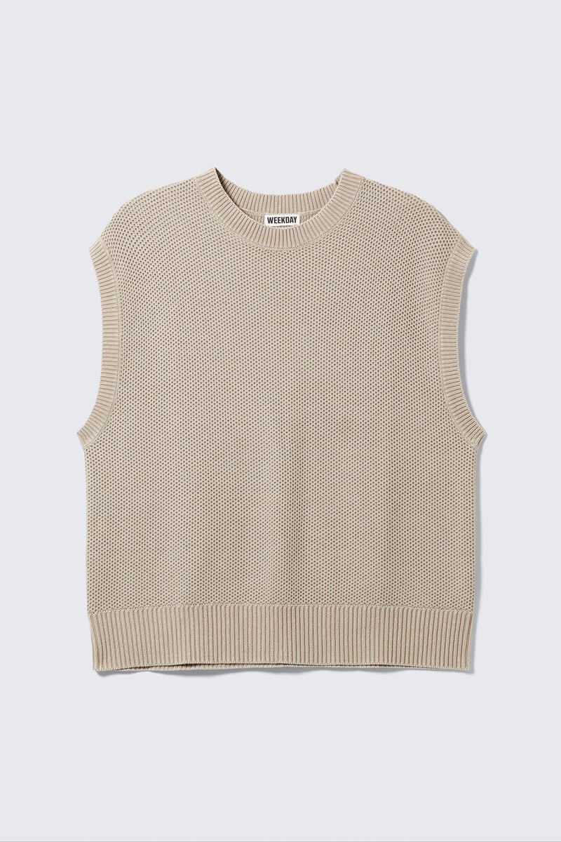 Weekday Loose Fit Knitted Cotton Waistcoat