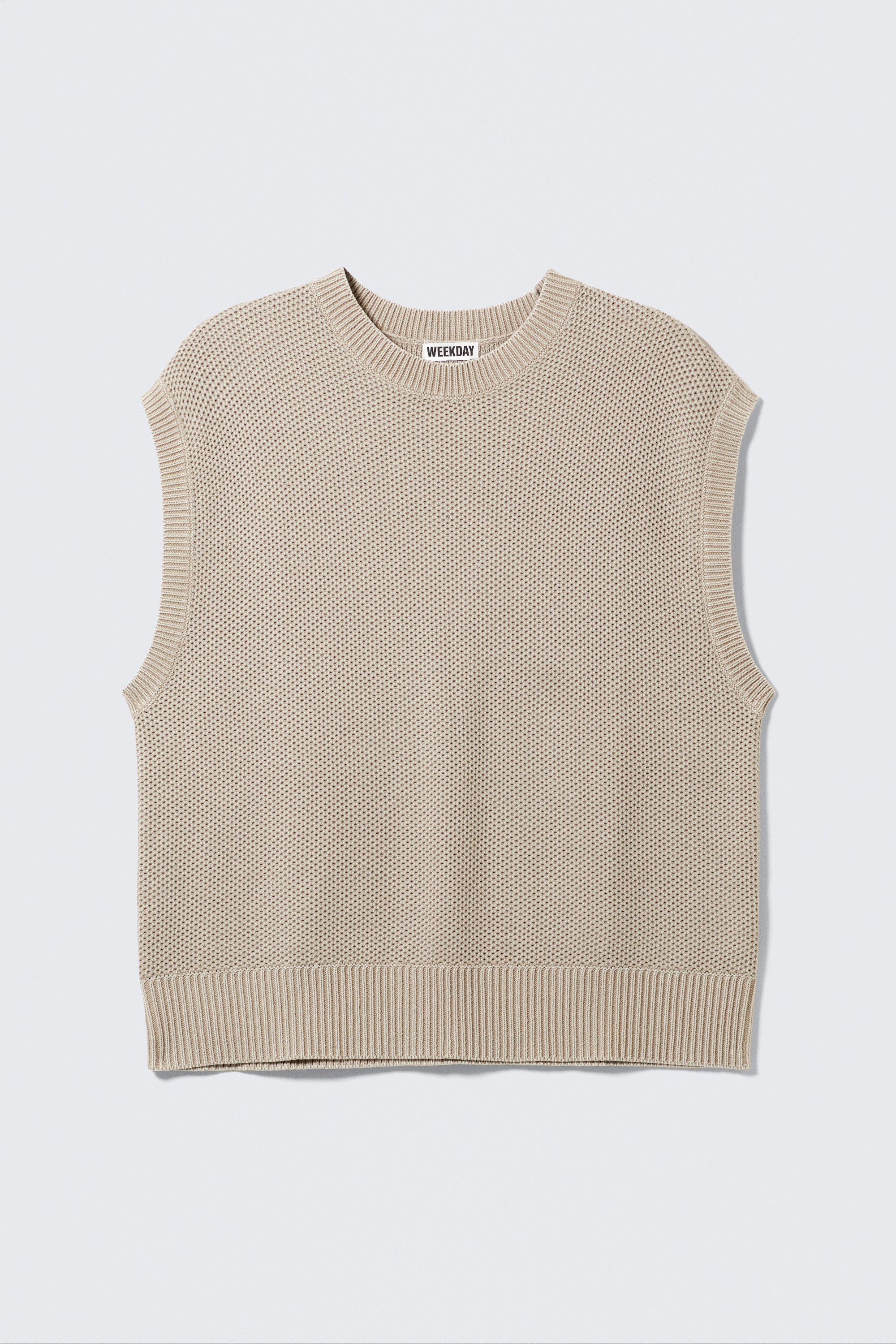 fringe rope knit vest (beige) nuyuh