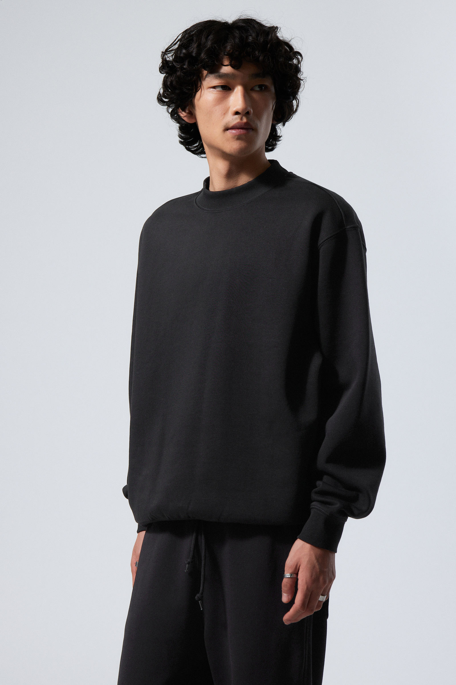 relaxed heavyweight sweatshirt - Black | Weekday WW