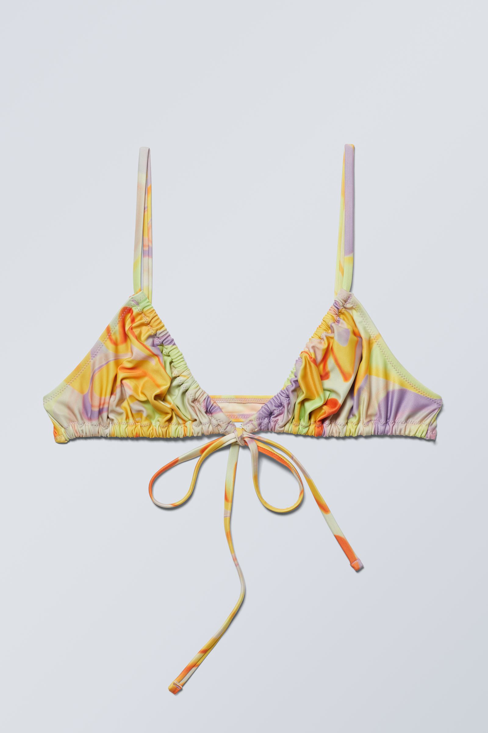 #B59FC5 - Printed Triangle Bikini Top - 1