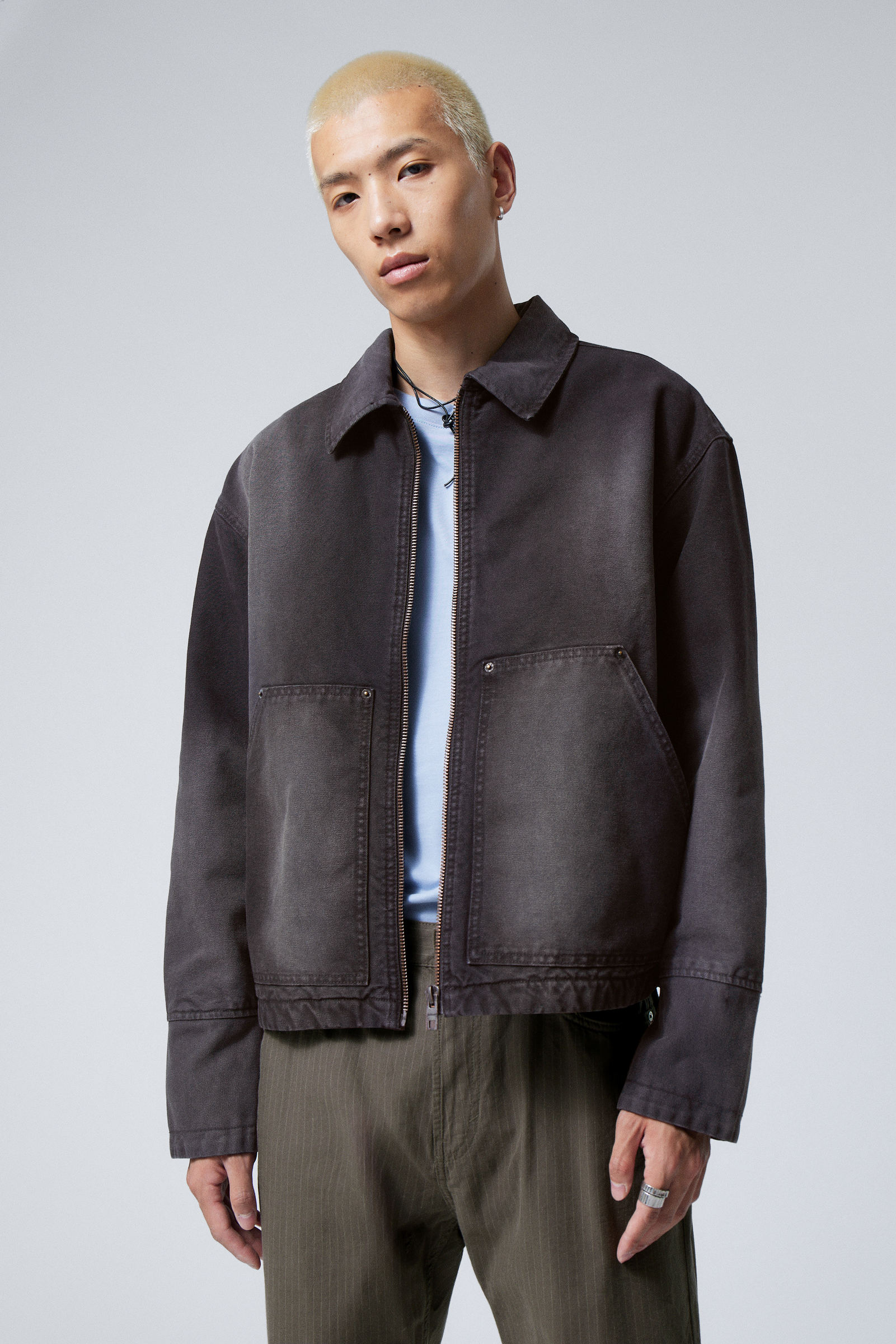 relaxed utility jacket - Washed Black | Weekday GB