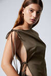 Dark Khaki Green - Slim Sleeveless Strap Top - 0