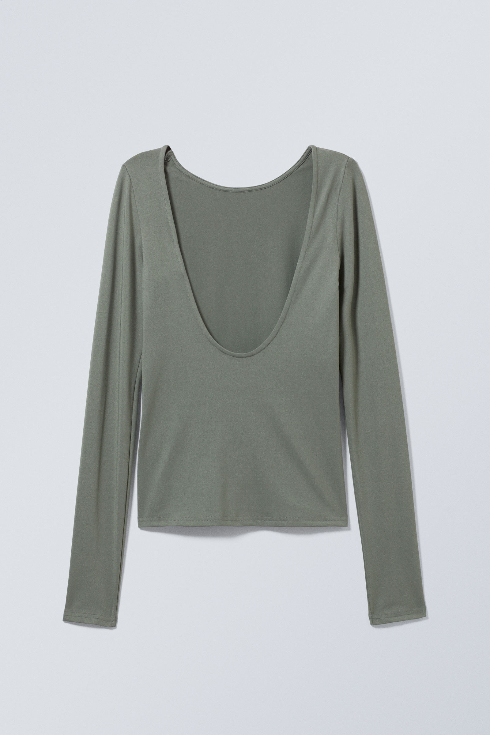 gizem open back long sleeve top - Khaki Green | Weekday EU