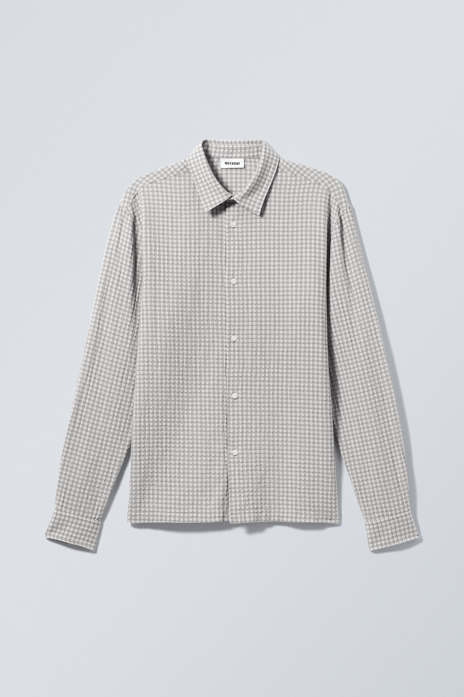 relaxed cotton shirt - Grey blurred checks | Weekday DK