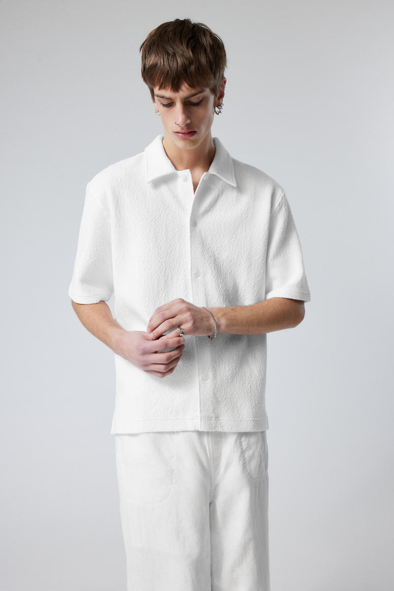 loose structured short sleeve shirt - White | Weekday GB