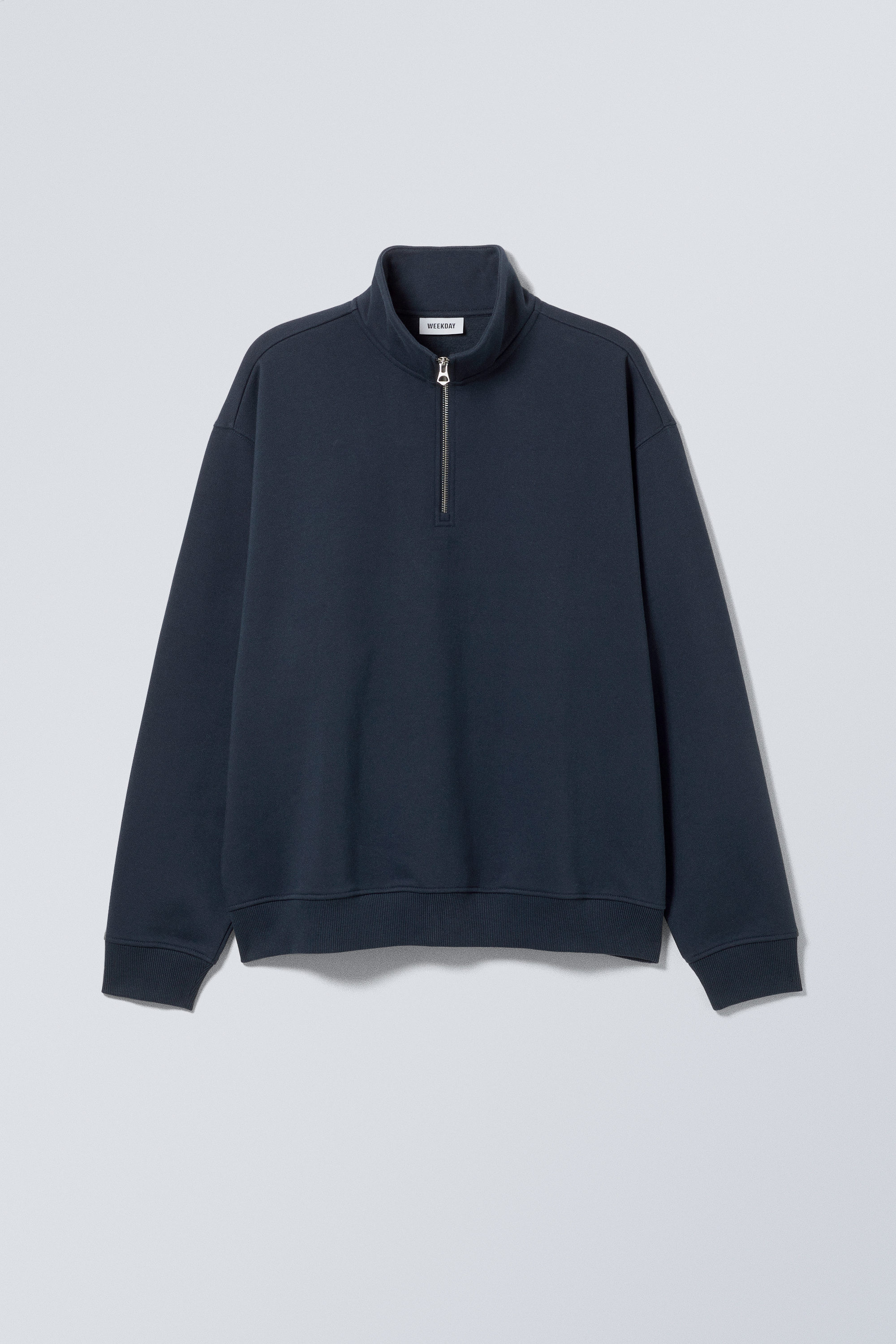 ◆SATUR◆ Velor loose fit half zip-up navy SA243UTM09NV ZipHoodie-VintageNavy-