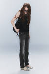 Swab Black - Sleezie Low Waist Skinny Straight Jeans - 1