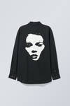 Graphic Face - Oversized Printed Shirt - 4