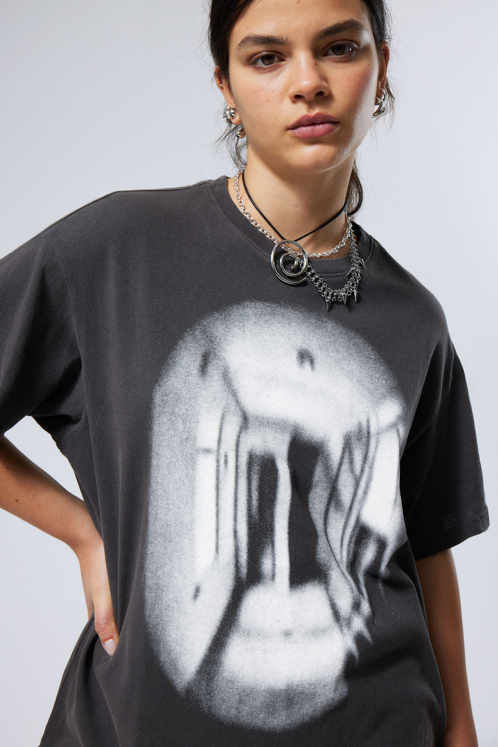 #3A3A3D - Oversized Printed T-Shirt - 1