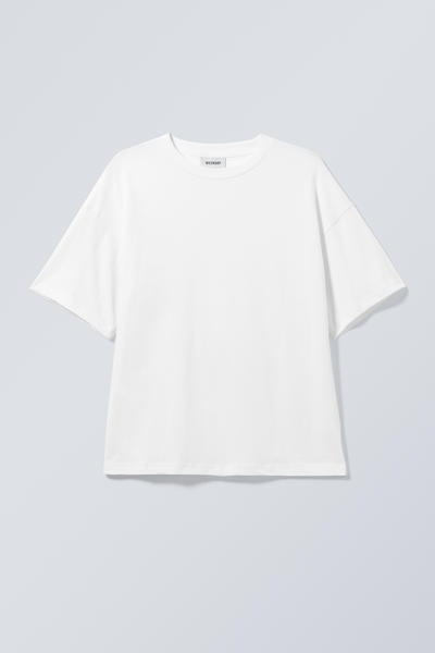 great boxy heavyweight t-shirt - White | Weekday DK