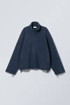 Dark Blue - Cora Oversized Fleece Sweatshirt - 1