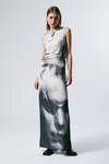 Black & White - Face Print - Printed Maxi Skirt - 0