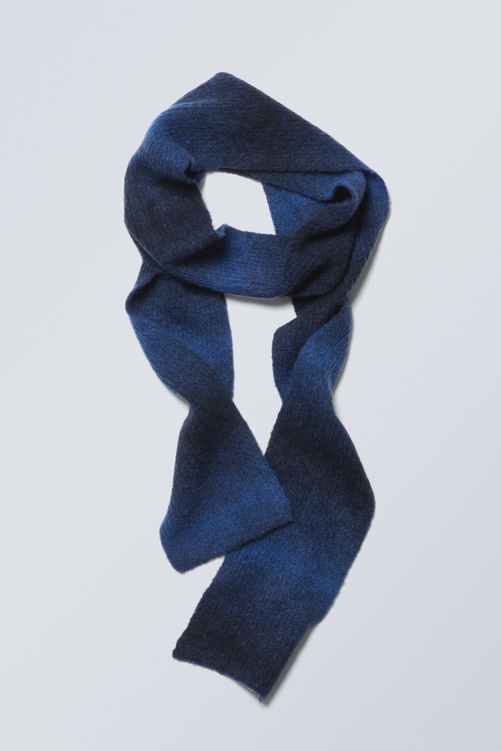 #000000 - Ombre Striped Wool Blend Scarf - 1