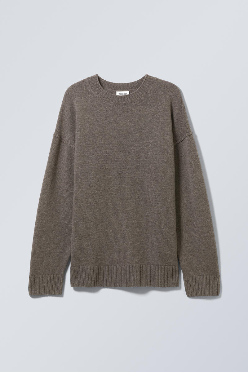 eloise oversized wool sweater - Dark Mole | Weekday EU