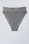 Grey Shimmer - Heat High Waist Bikini Bottoms - 0