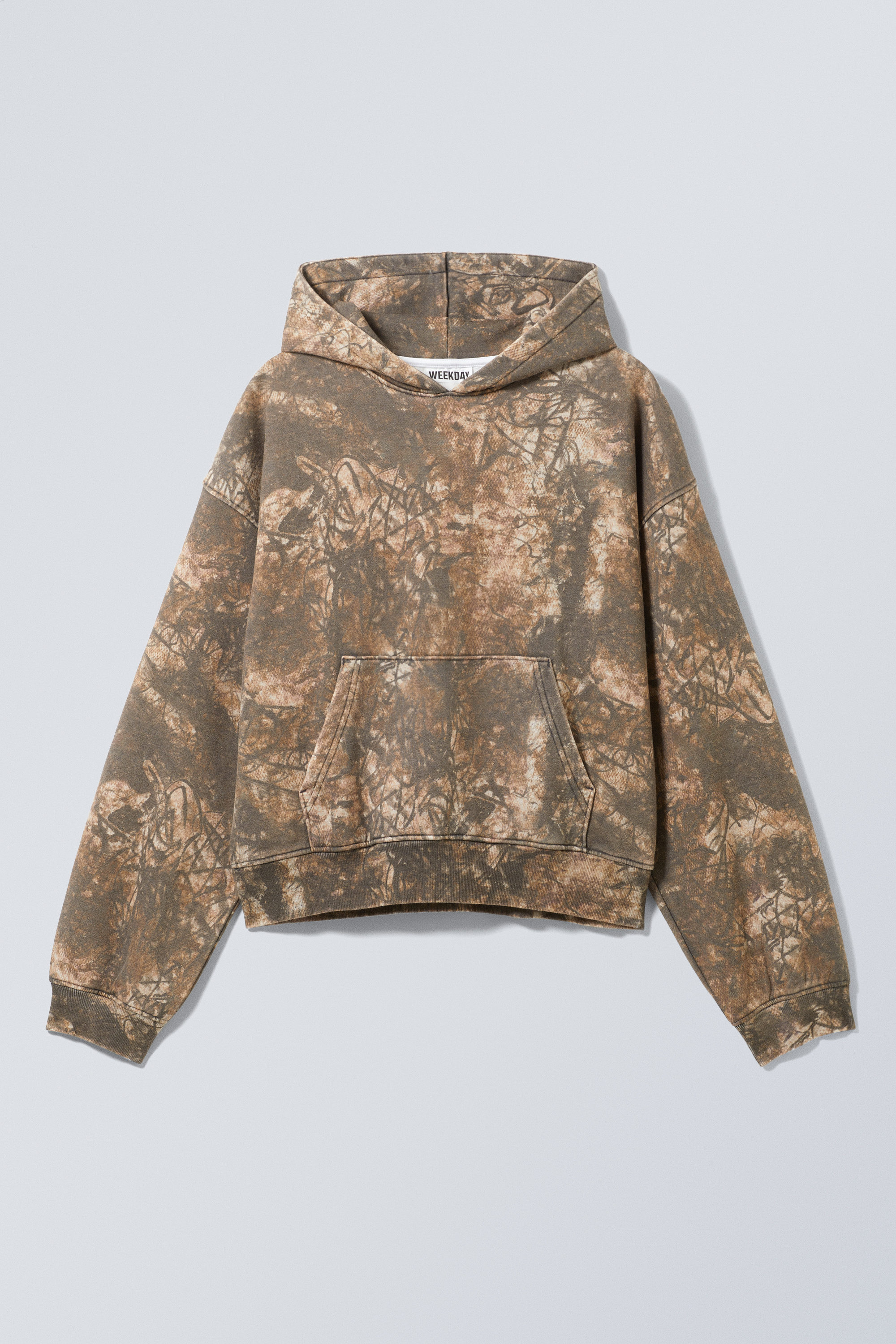 loose fit printed hoodie - Khaki - Woodland | Weekday WW