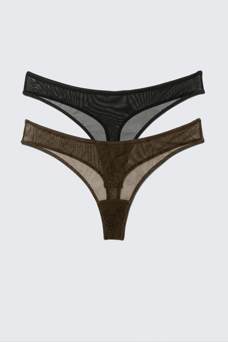 Weekday 2-pack Mila Mesh Thongs