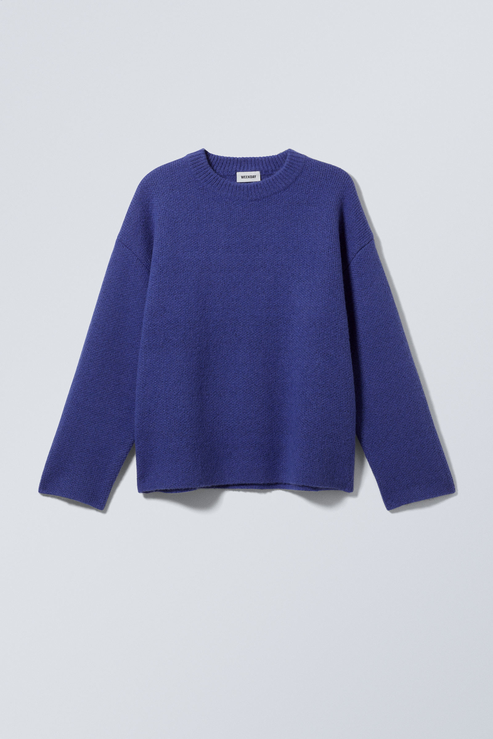 Bright Blue - Teo Oversized Wool Blend Knit Sweater - 1