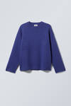 Bright Blue - Teo Oversized Wool Blend Knit Sweater - 1