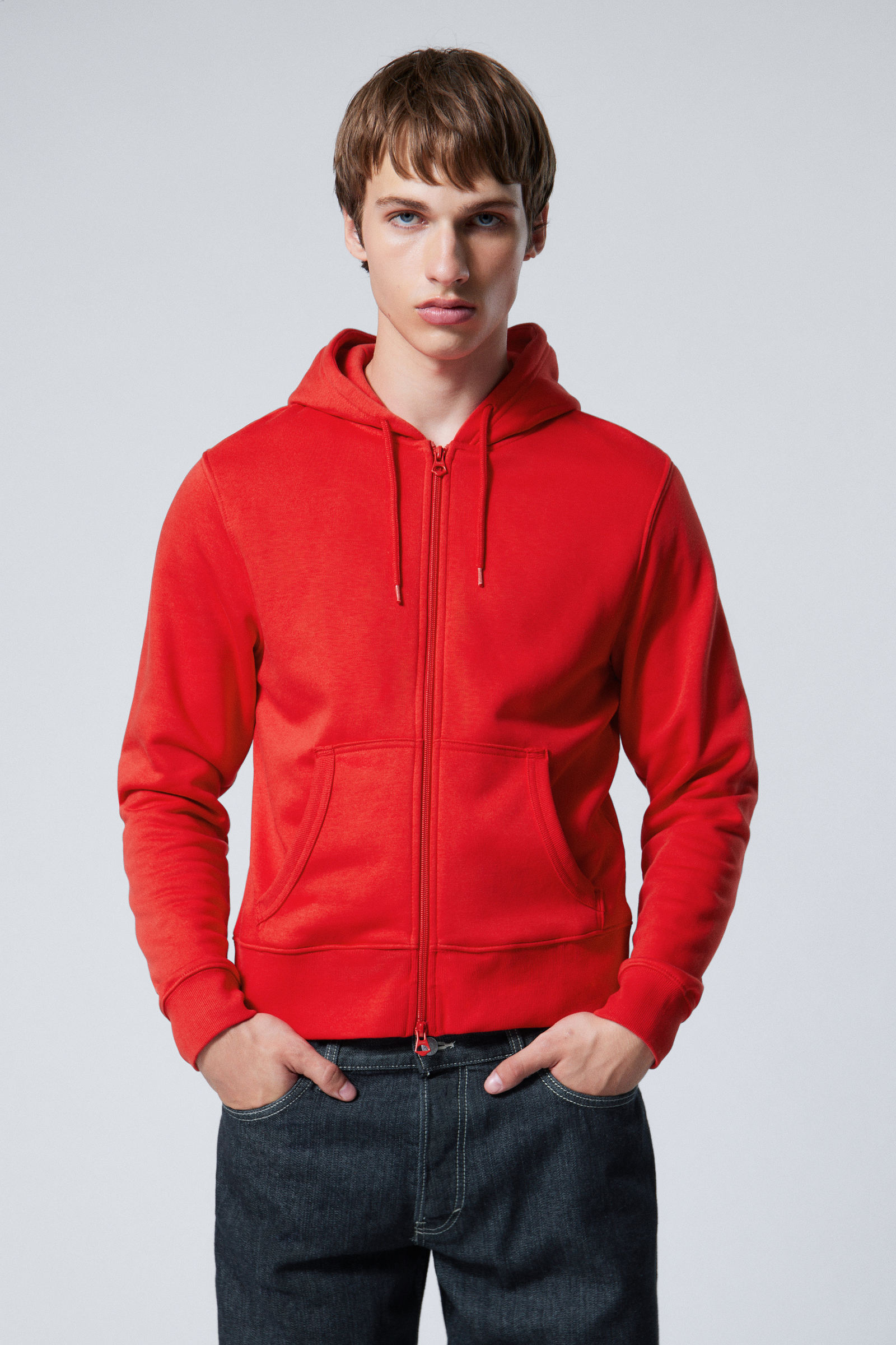 Bright red hoodie sale