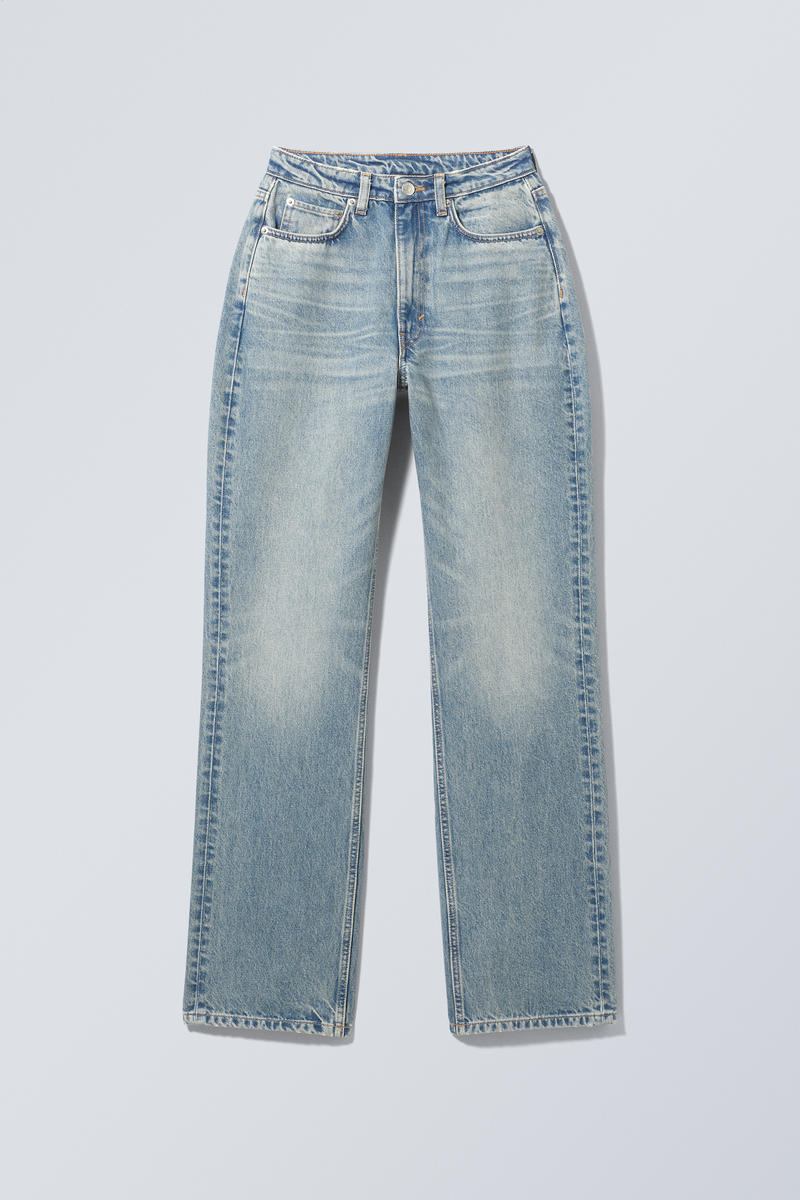 resolute curve high straight jeans - Seventeen Blue | Weekday DK