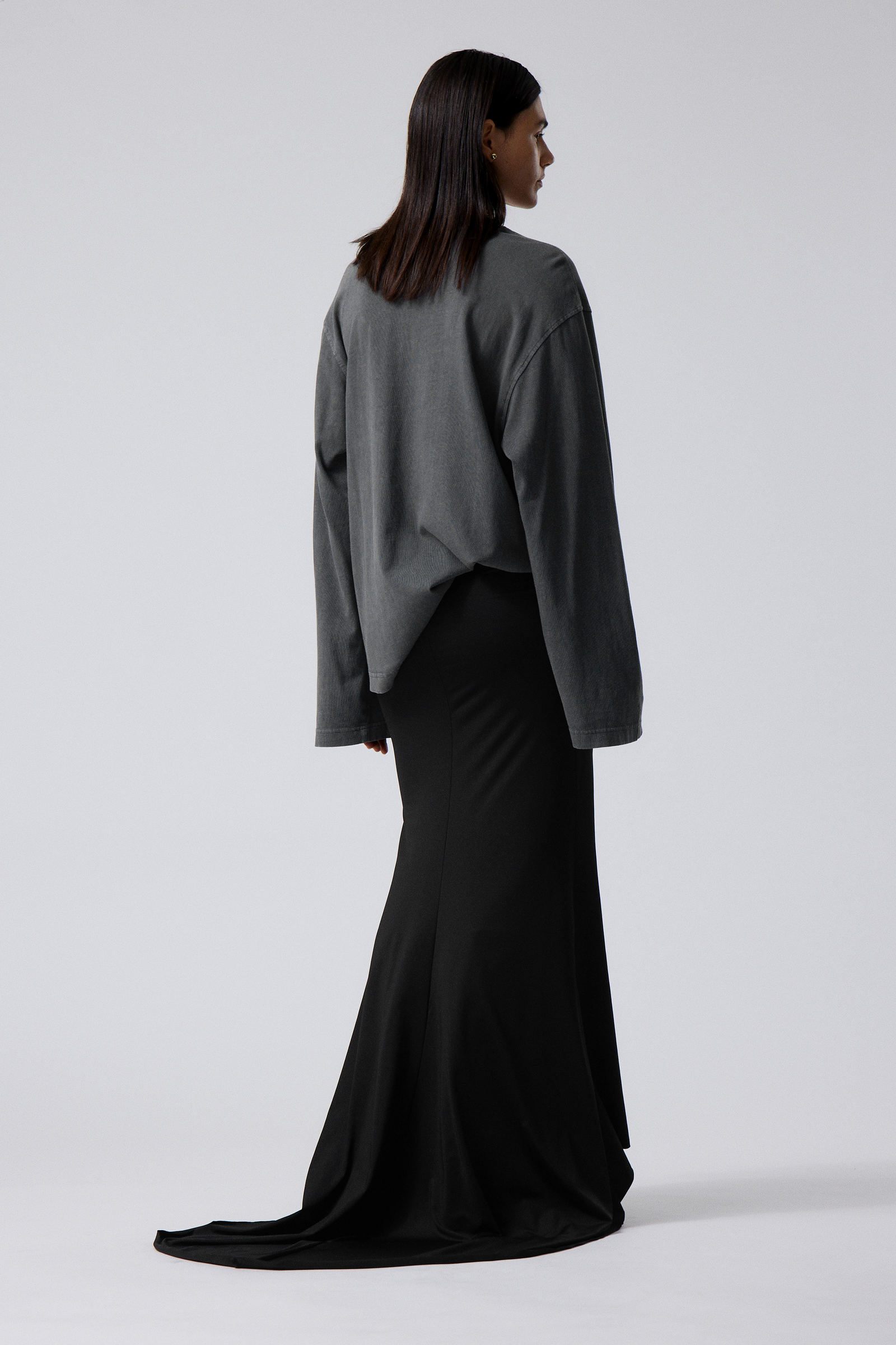 #272628 - Long Asymmetric Drape Skirt - 2