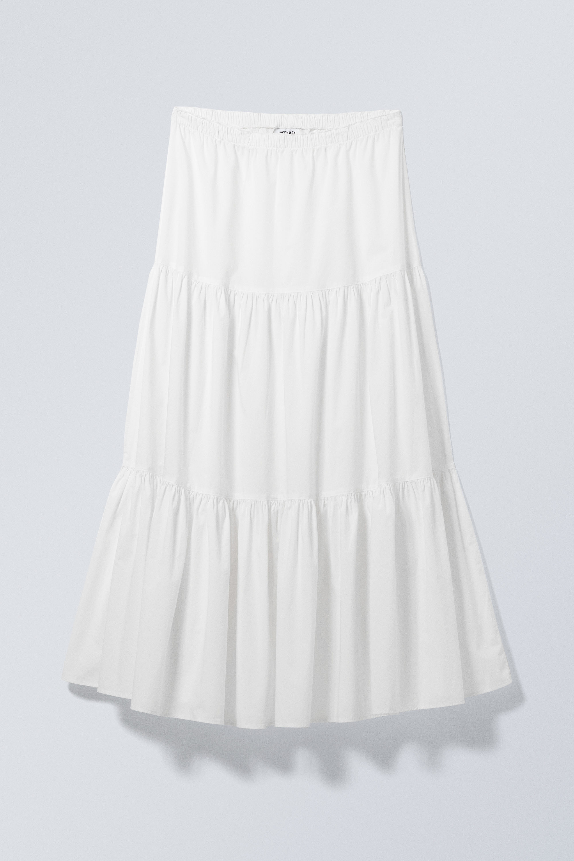 tiered maxi poplin skirt - White | Weekday WW