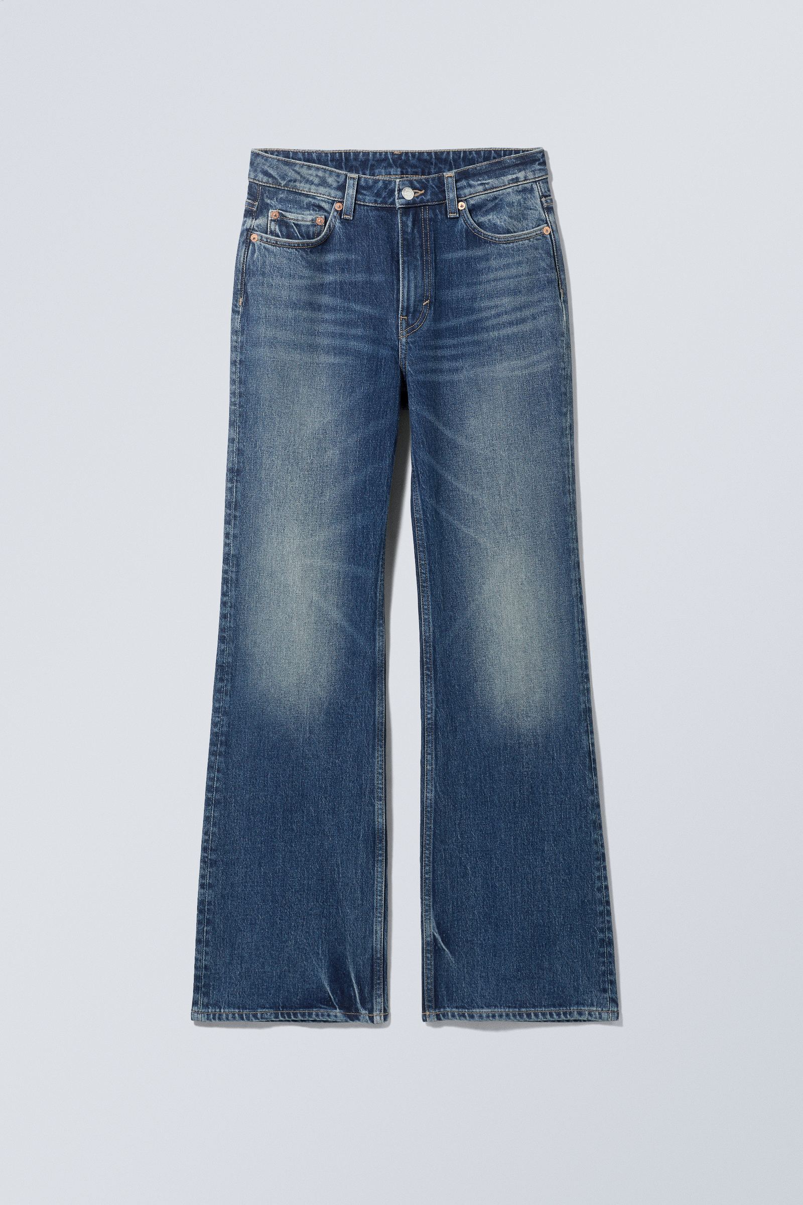 #0000FF - Glow High Flared Jeans - 1