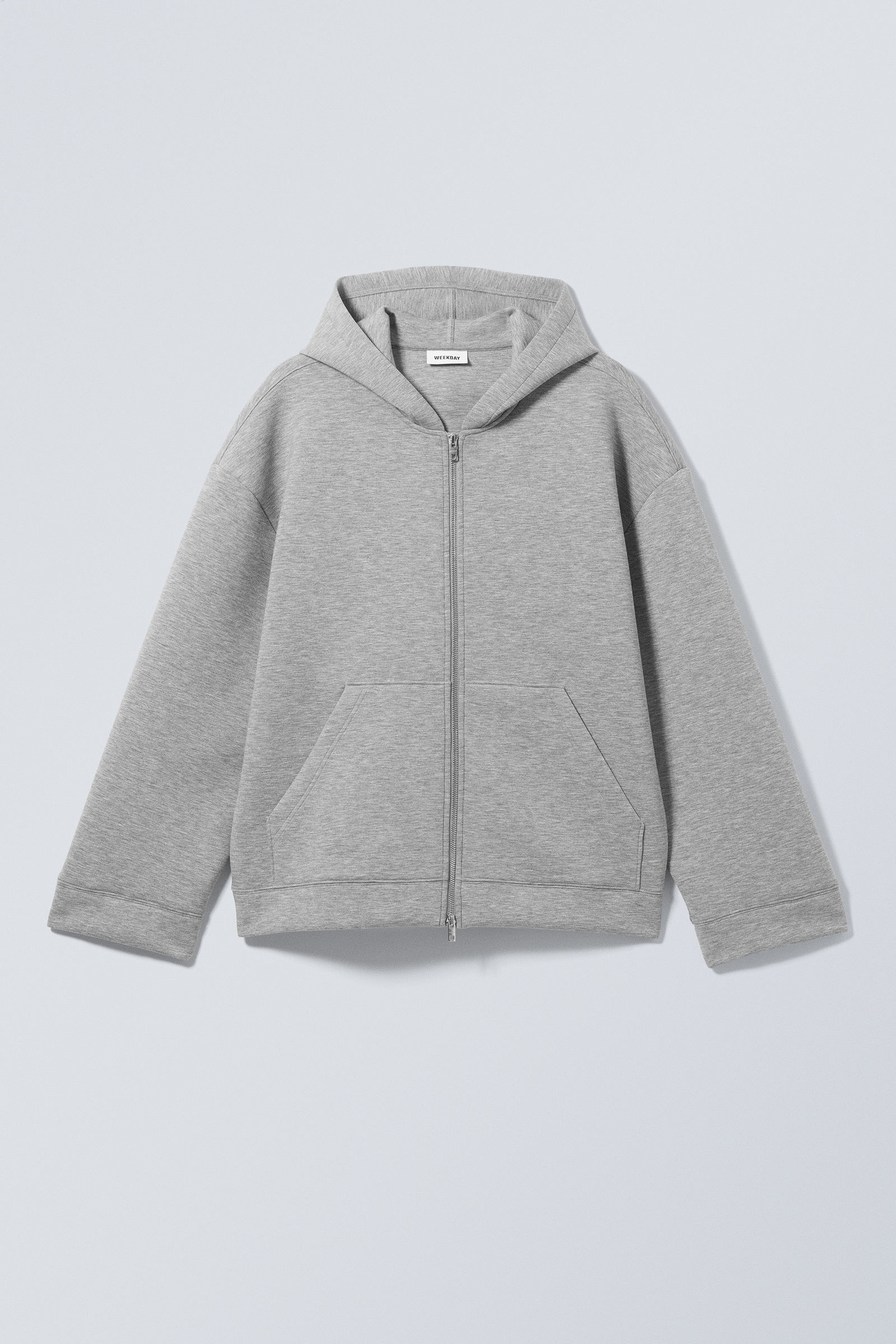 scuba zip hoodie - Grey Melange
