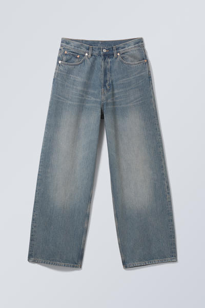 astro loose baggy leg jeans - Trove Blue - Medium Blue | Weekday EU