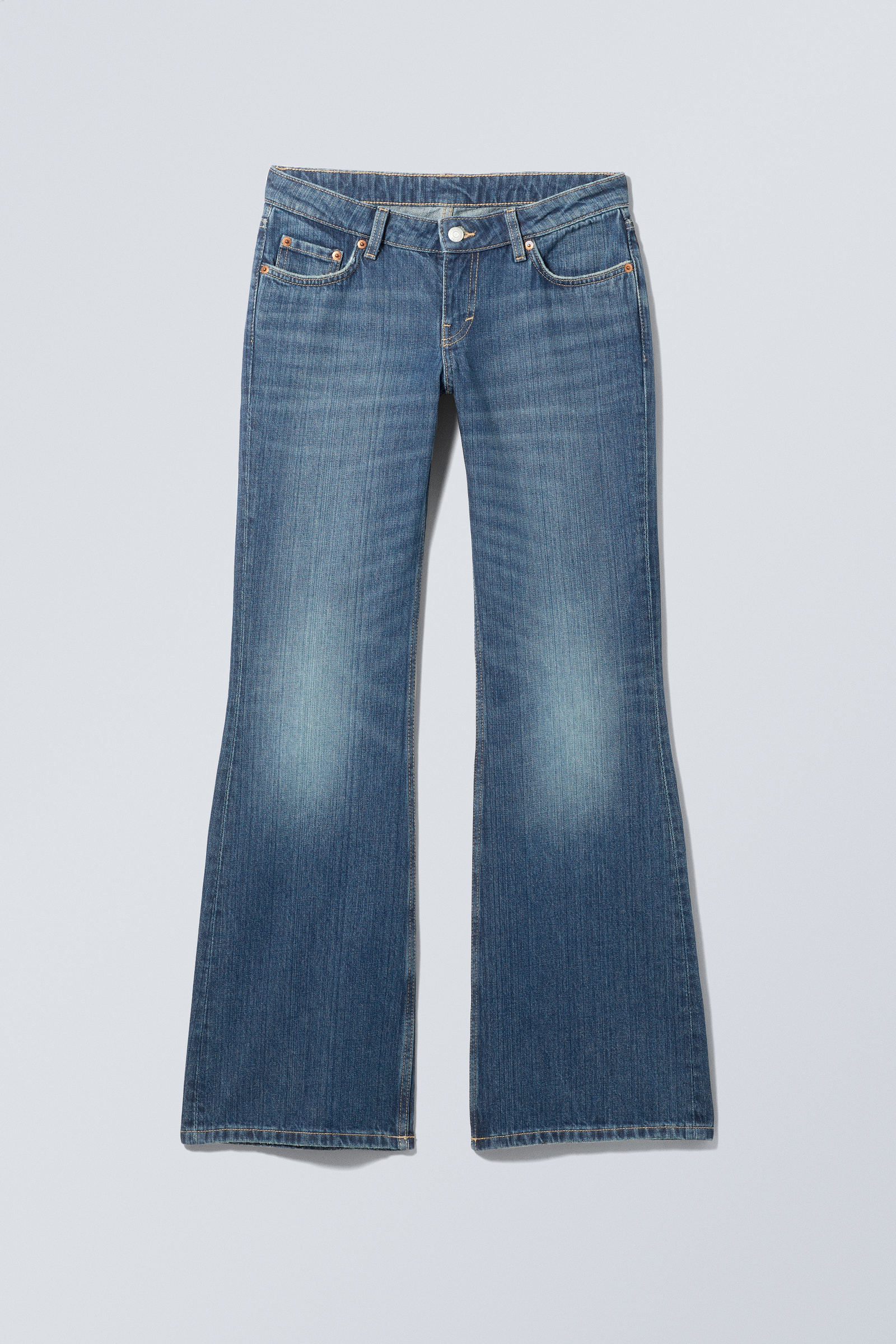 Mine Blue - Medium Blue - Nova Low Rise Slim Bootcut Leg Jeans - 2