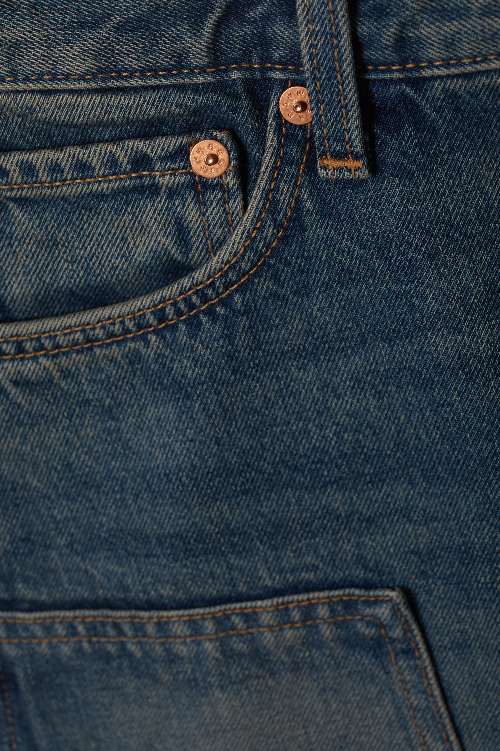 low carpenter denim shorts - Steel Blue | Weekday WW