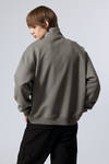 Dusty Grey - Relaxed Heavy Half Zip Sweater - 1