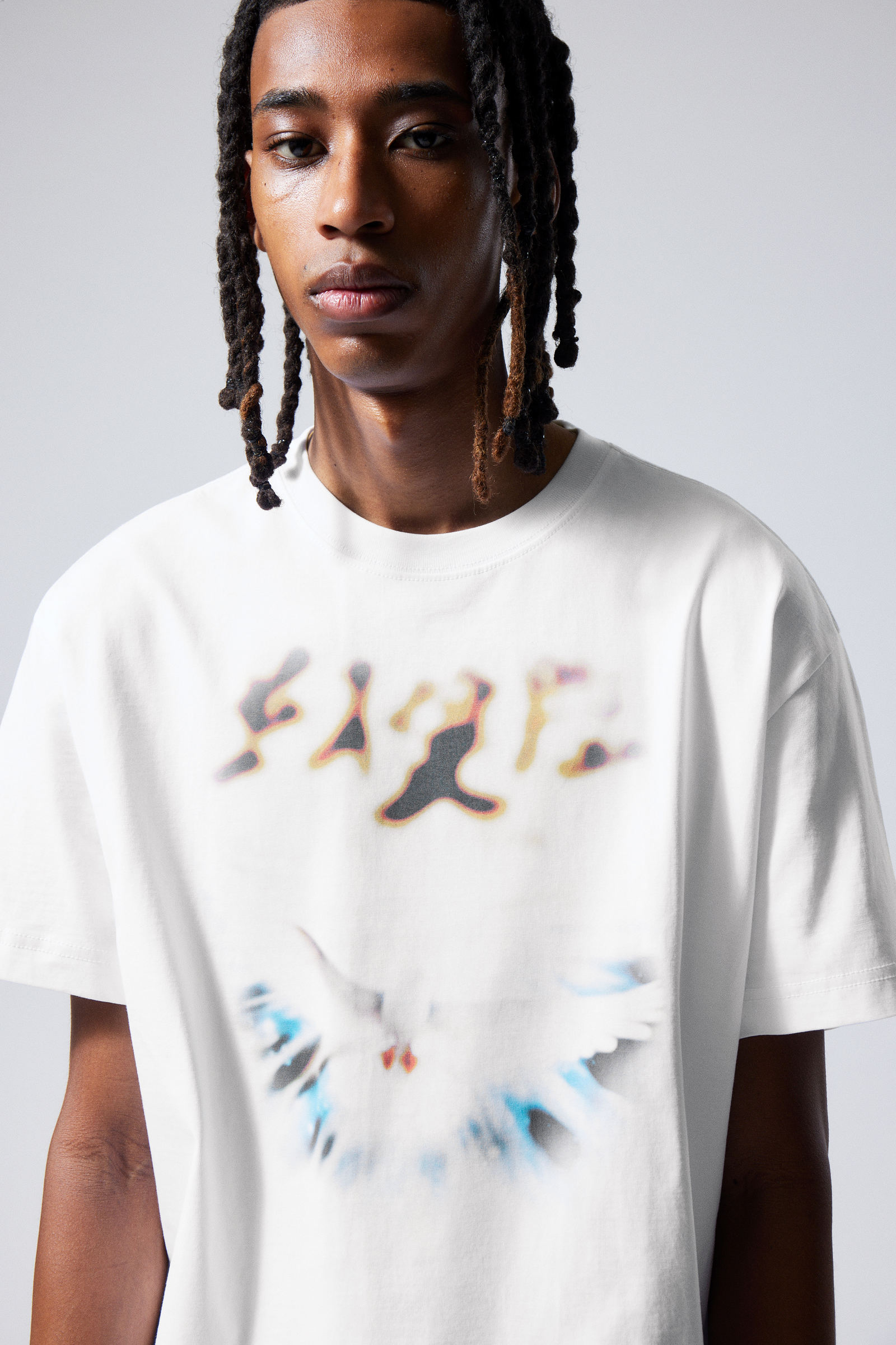 oversized graphic printed t-shirt - White - Blurry Dove | Weekday WW