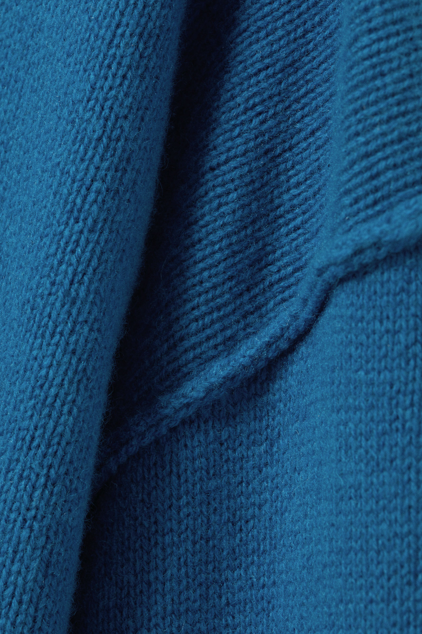 Bright Blue - Wool Turtleneck Sweater - 4