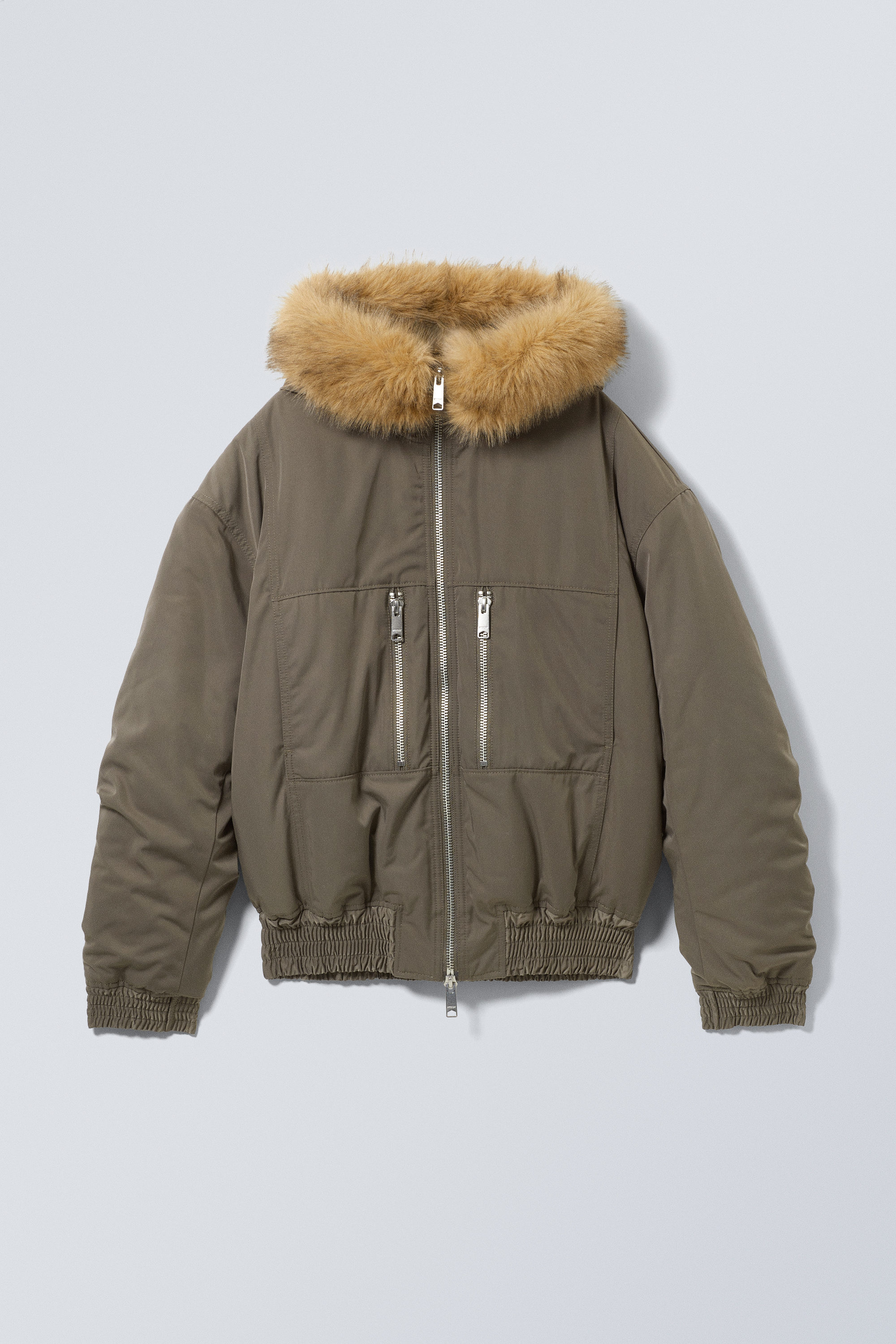 loose hooded bomber jacket - Mole Dark | Weekday WW