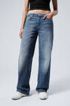 Mine Blue - Medium Blue - Ample Low Rise Loose Wide Leg Jeans - 2