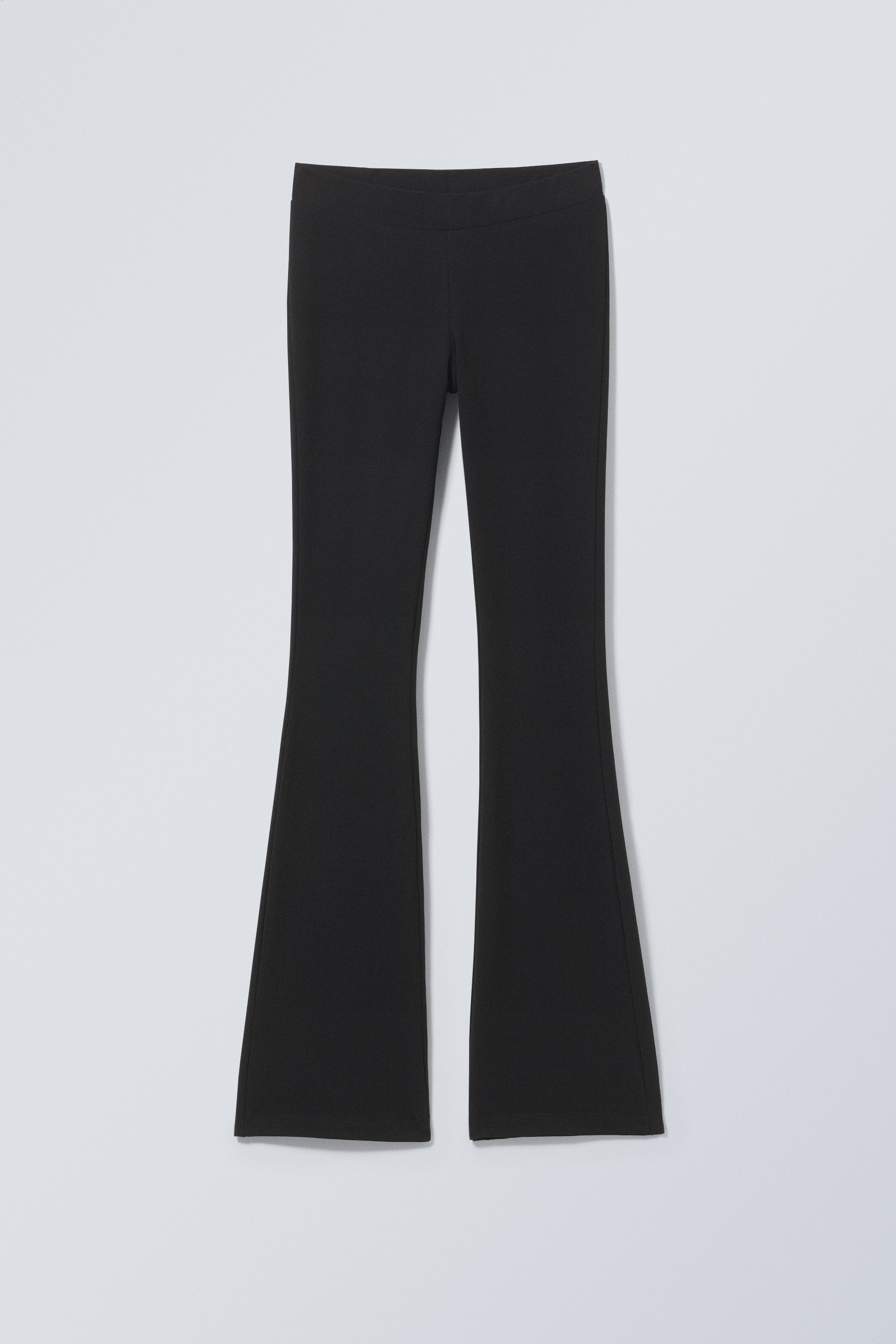 Basic Black Jersey Flared Trousers Trousers, 55% OFF