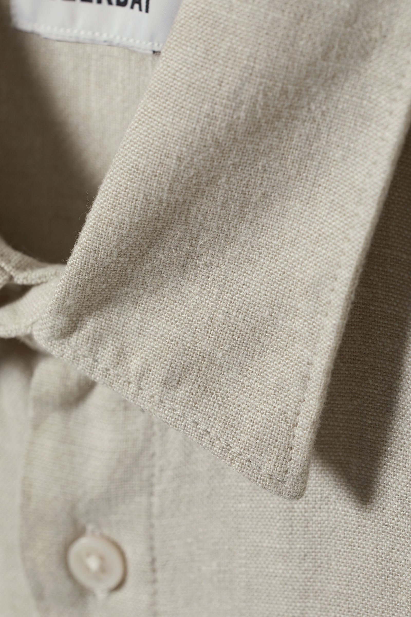 #B4B1A9 - Relaxed Linen Short Sleeve Shirt - 2