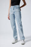 Blau - Rowe Super High Waisted Regular Straight Leg Jeans - 1