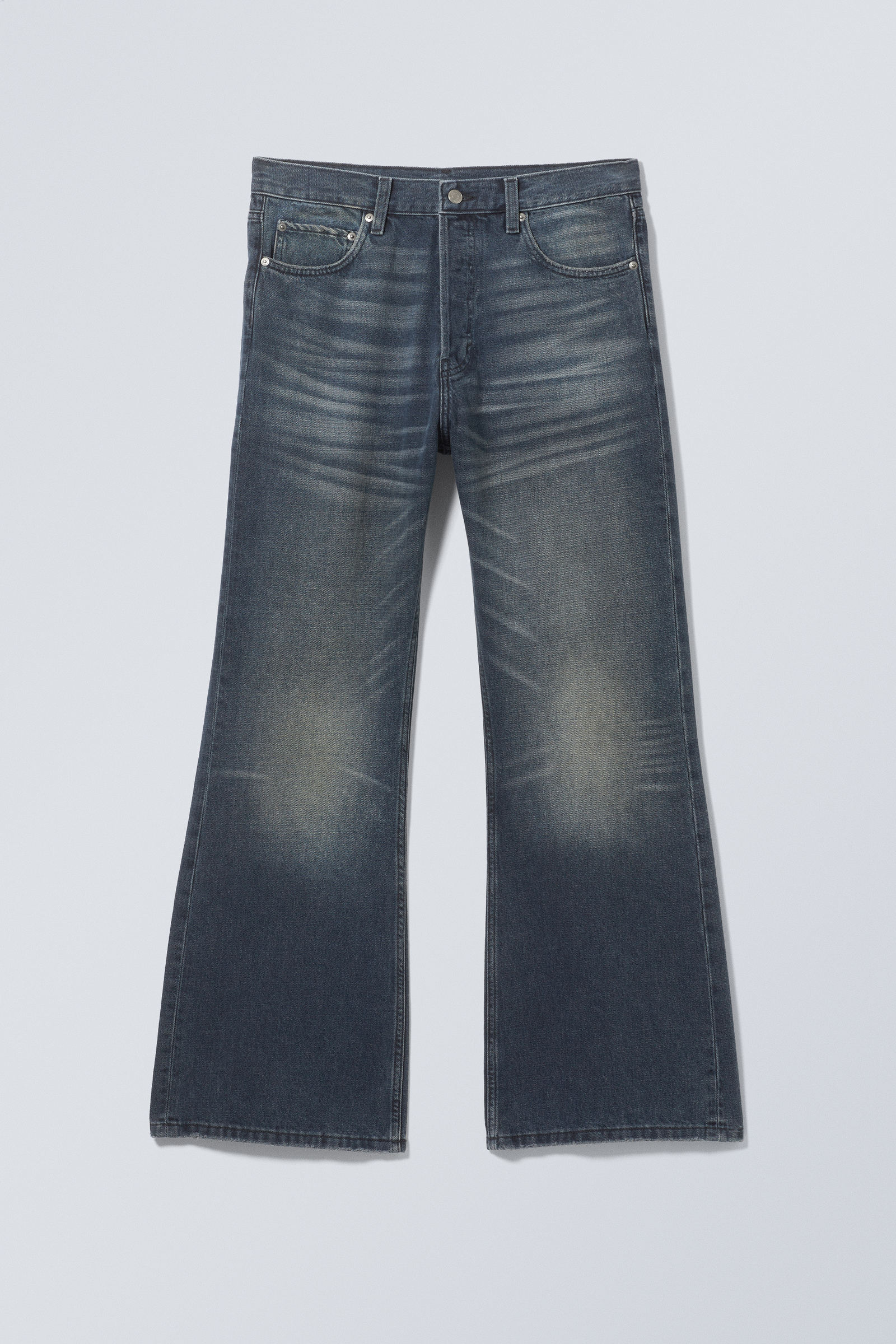 Deep Ocean Blue - Mörkblå - Time Loose Bootcut Leg Jeans - 2