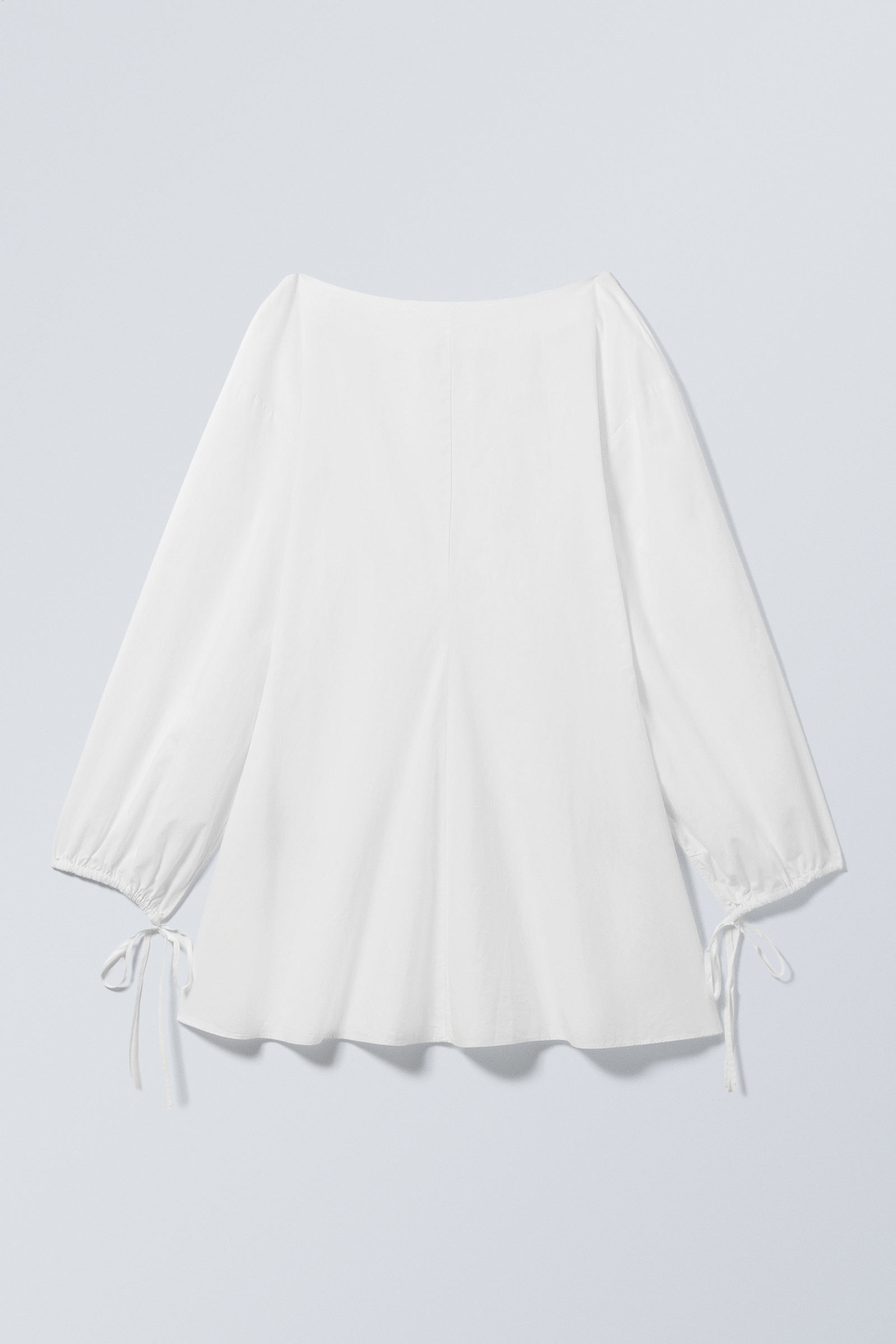 Cotton Poplin Tie-Detail Mini Dress
