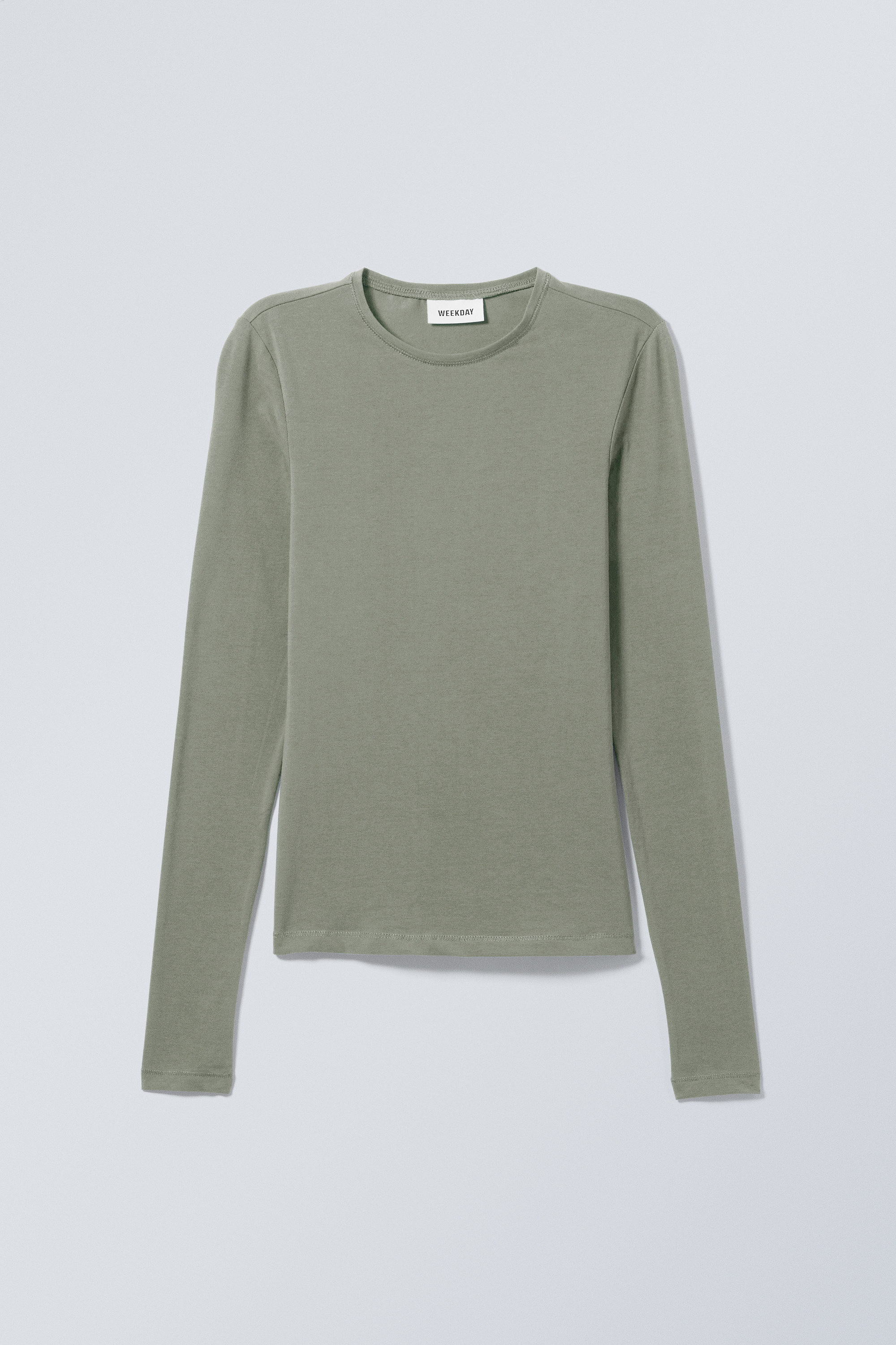 slim fitted long sleeve - Dusty Khaki | Weekday DK