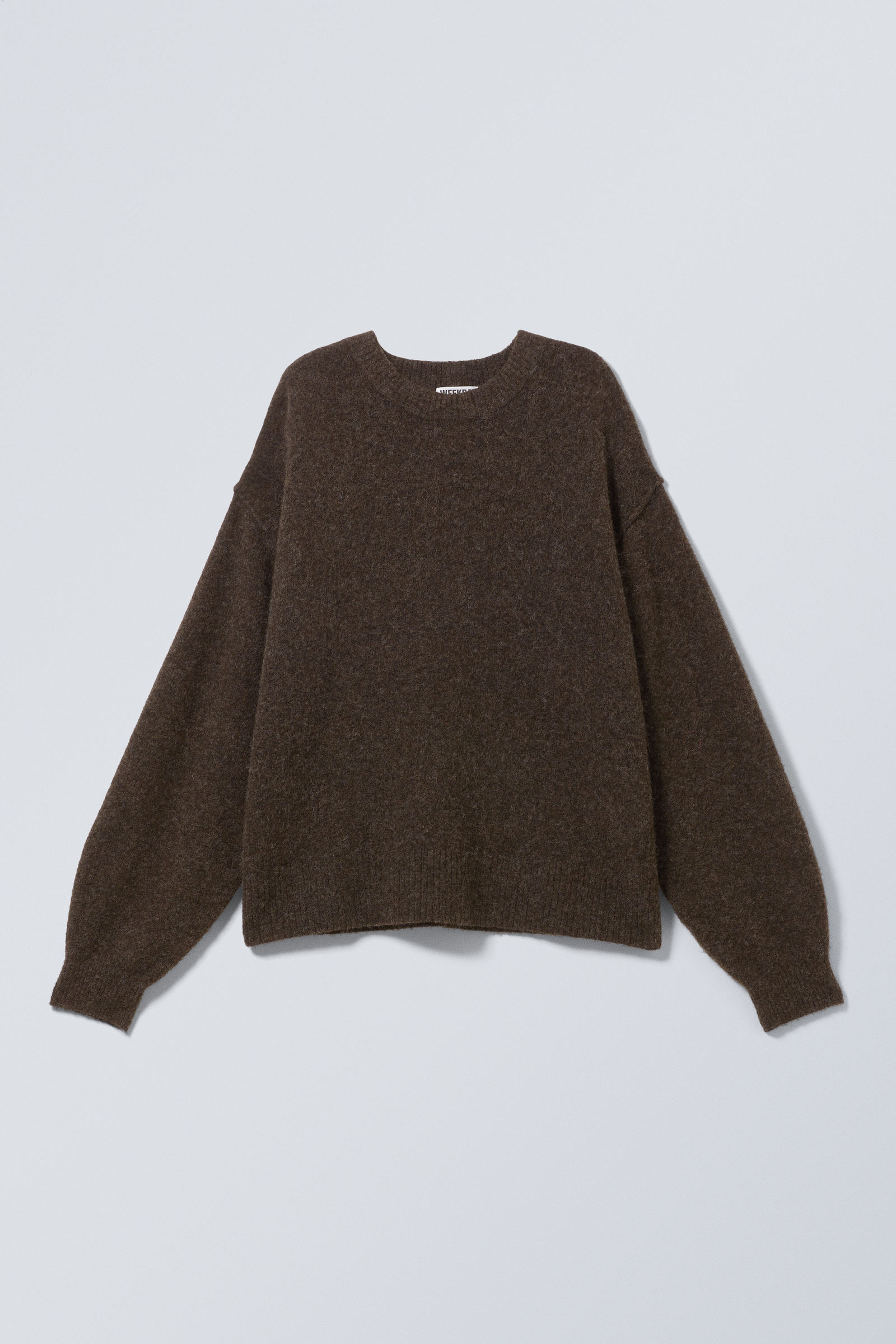 Dark Brown - Relaxed Knitted Sweater - 0