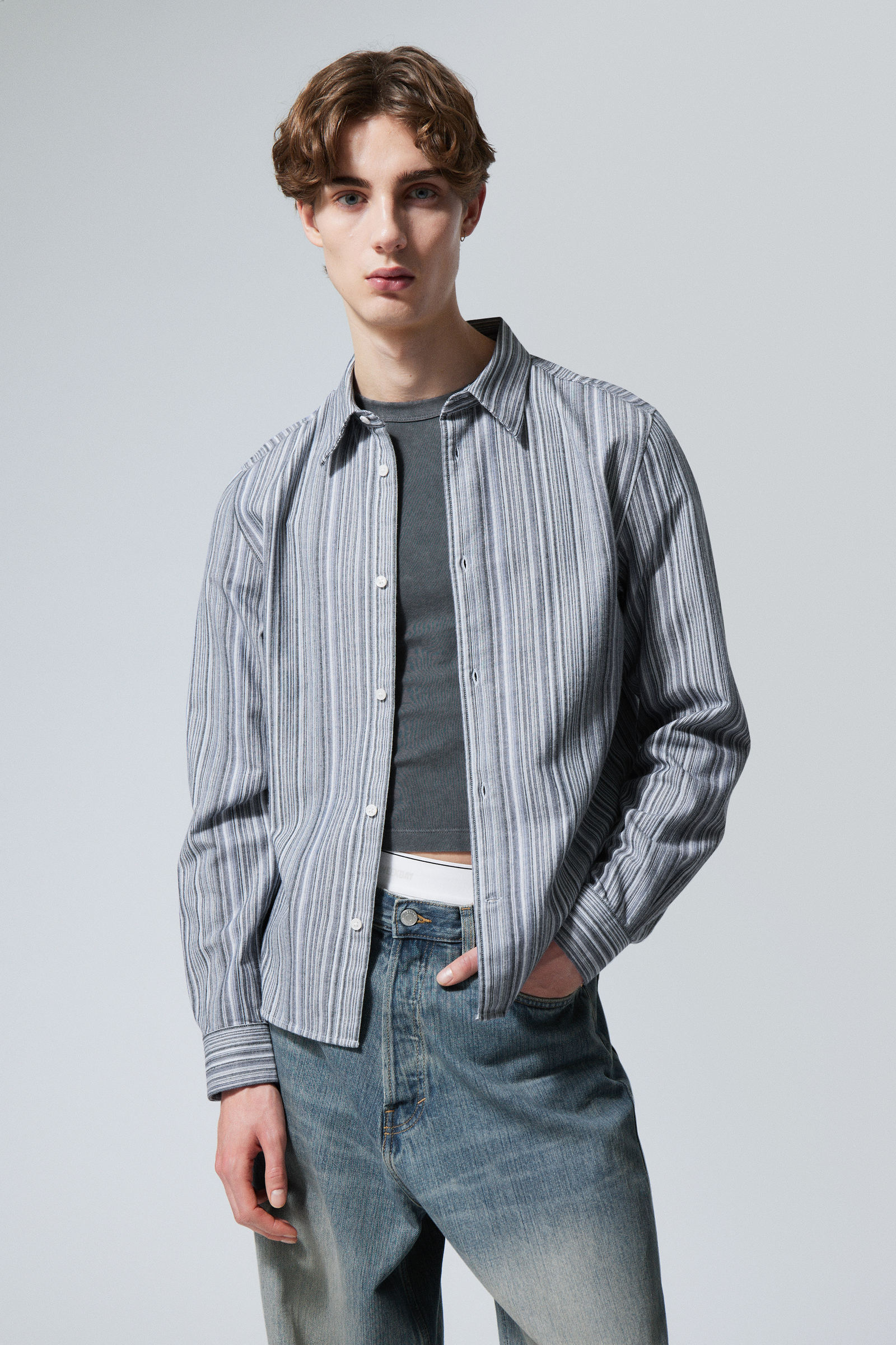 #35465E - Oscar Regular Striped Shirt - 1