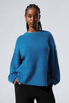 Bright Blue - Relaxed Knitted Sweater - 0