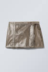 Metallic Mole - Low Metallic Mini Wrap Skirt - 2